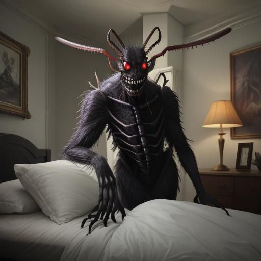 Horrifying Sleep Paralysis Demon in Dream Bedroom