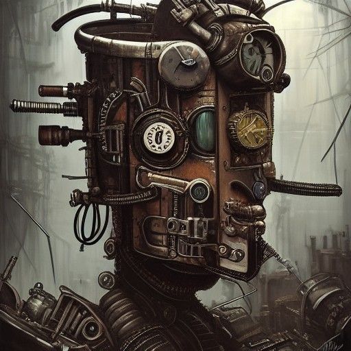 Steampunk Weirdo Concept Art in Post-Apocalyptic Graffiti