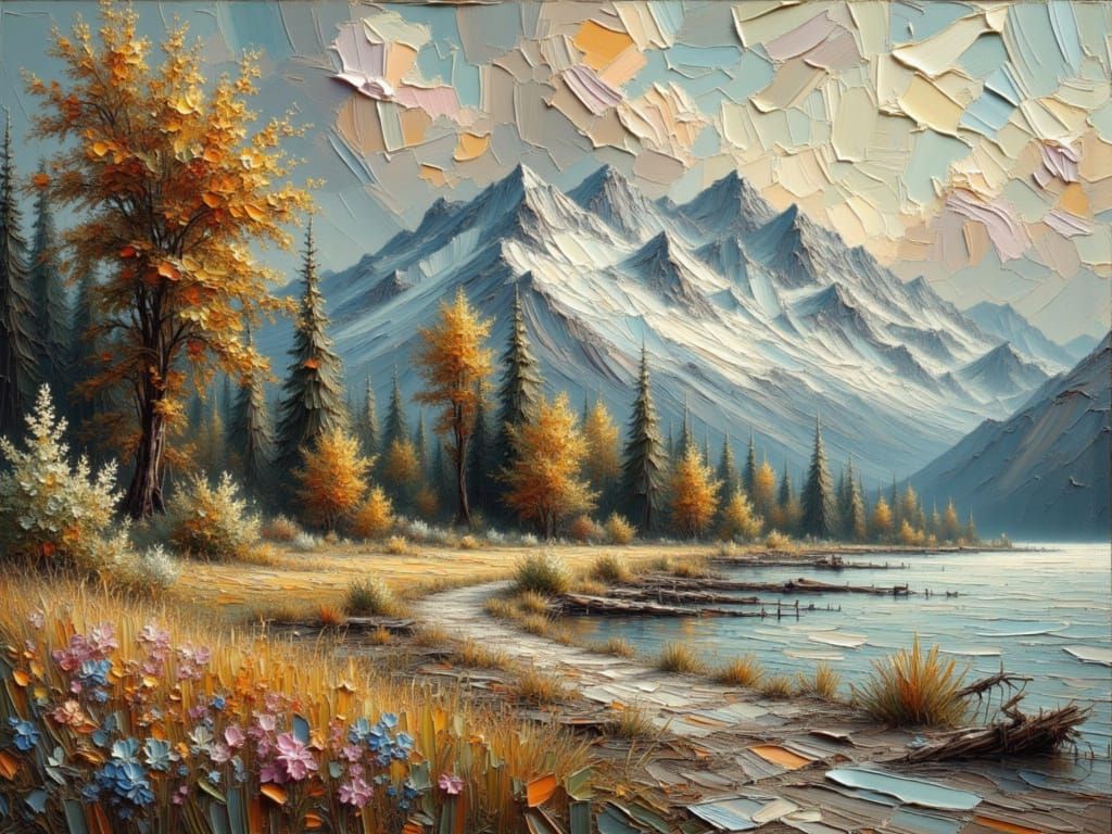 Dreamy Impasto Landscape Painting