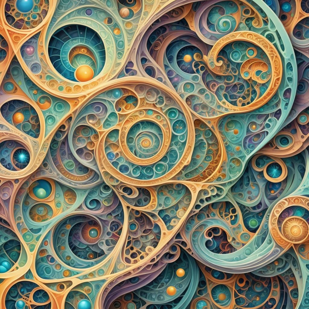 Thoth and Epimetheus in Swirling Fantasy World