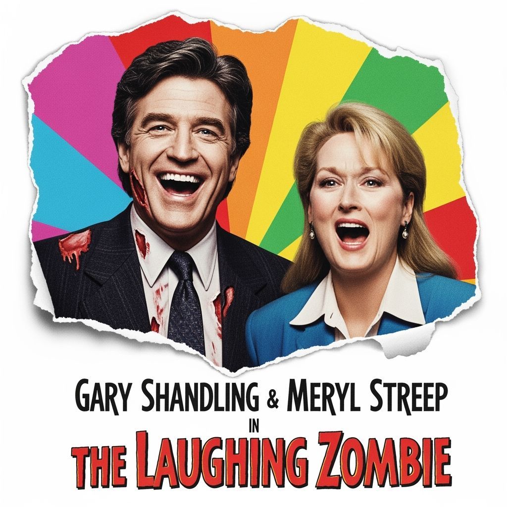 Laughing Zombie Movie Poster in 1980s Style