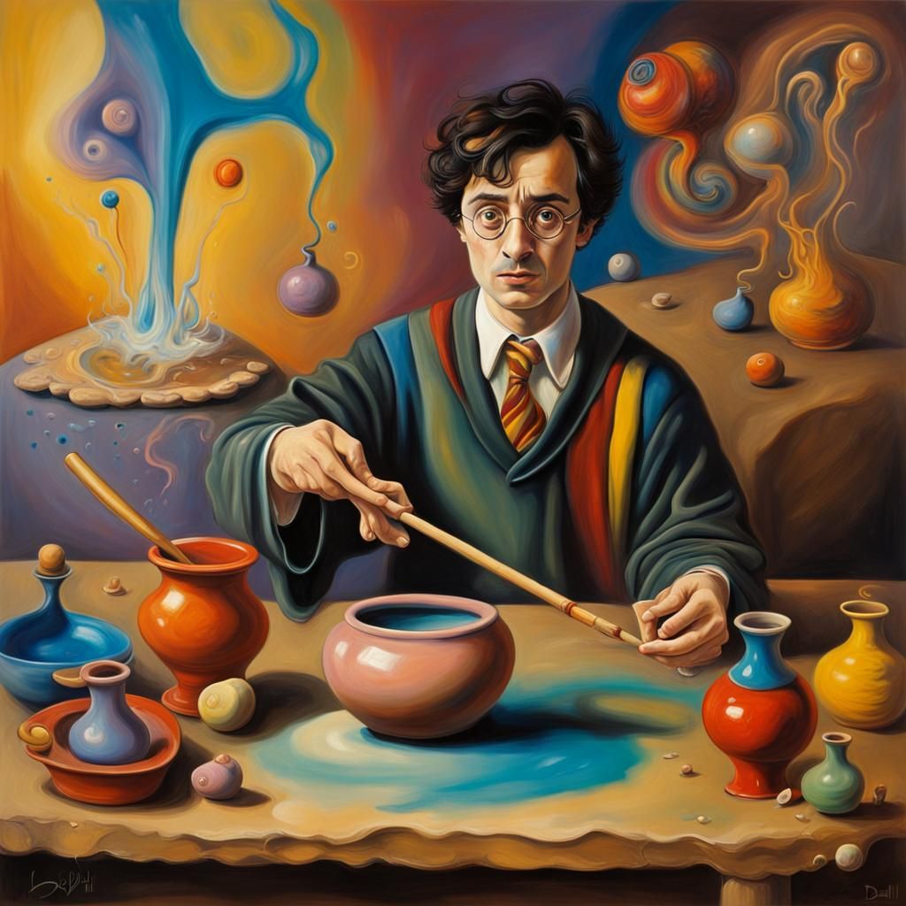 Harry Potter's Surreal Pottery with Magic Wand