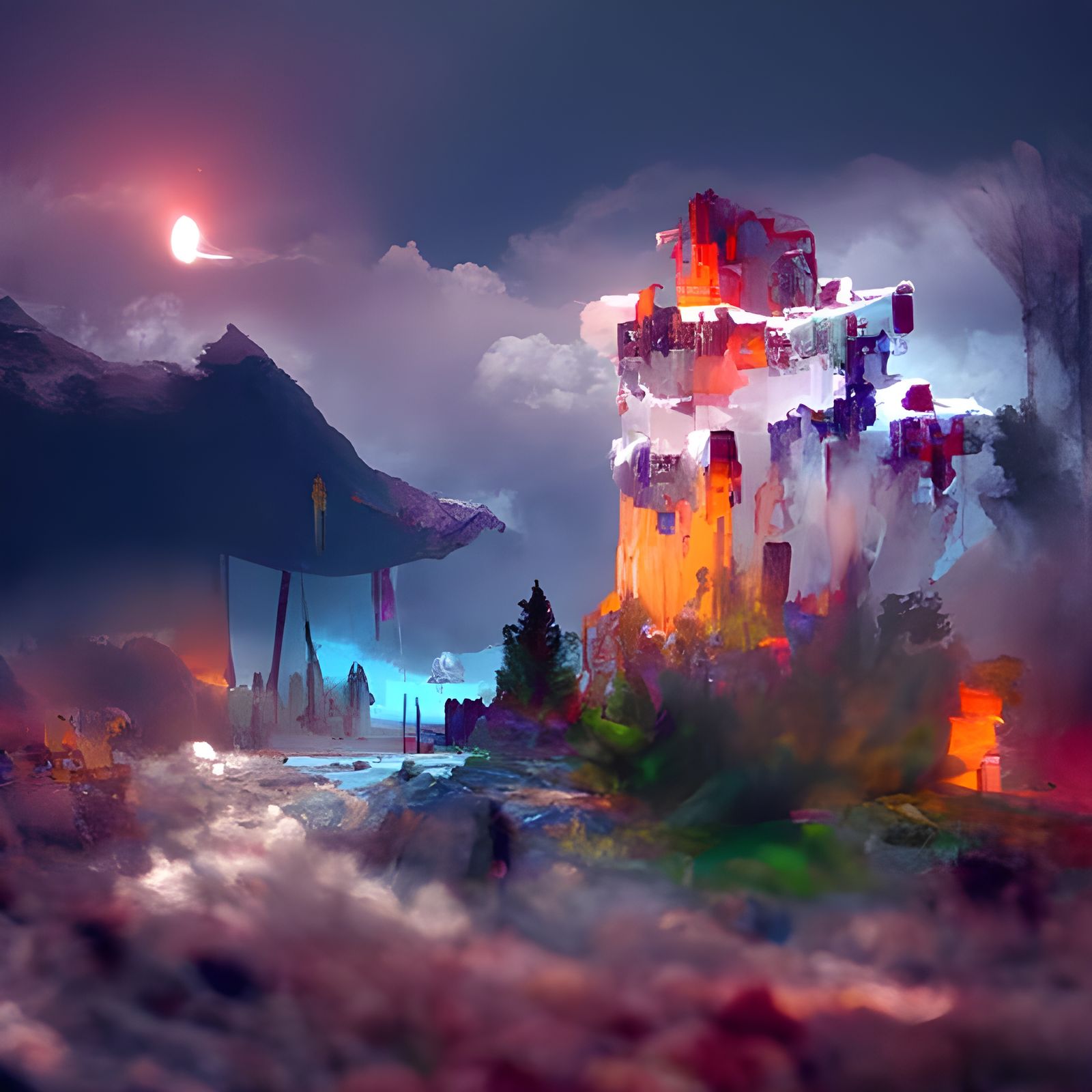 Haunted Castle in the Clouds, Destiny-Style Concept Art