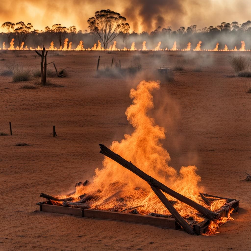 Surreal Image of Burning Beds in Australia