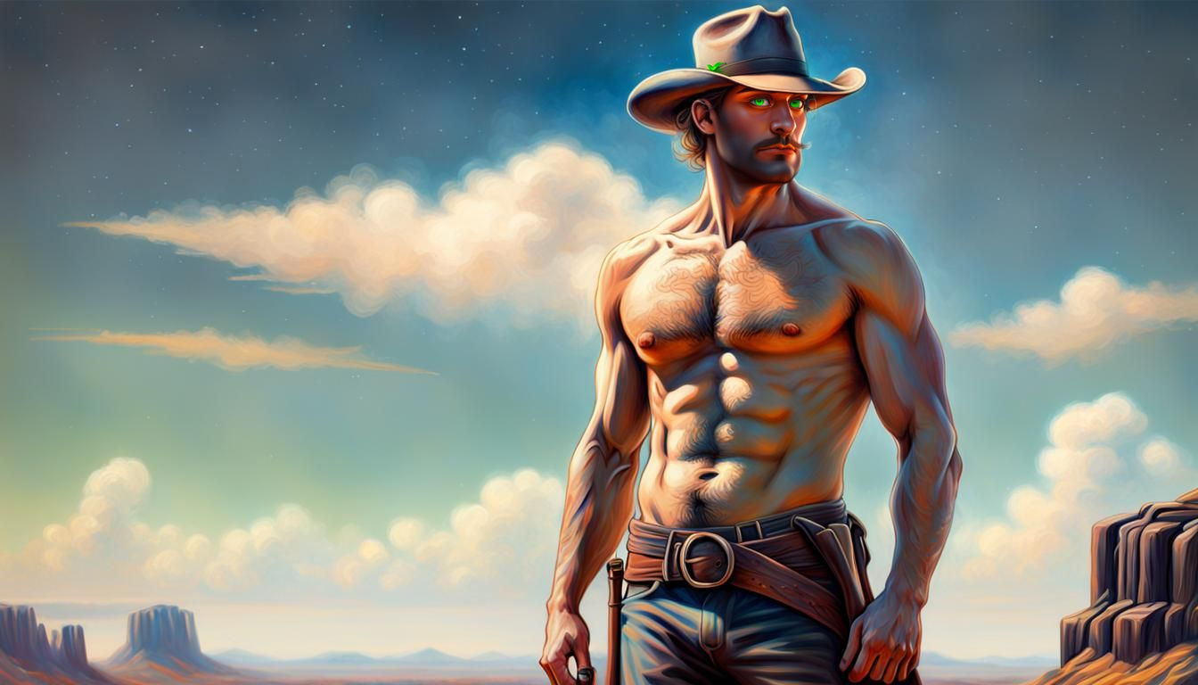 Handsome Cowboy in Australian Tonalism Style