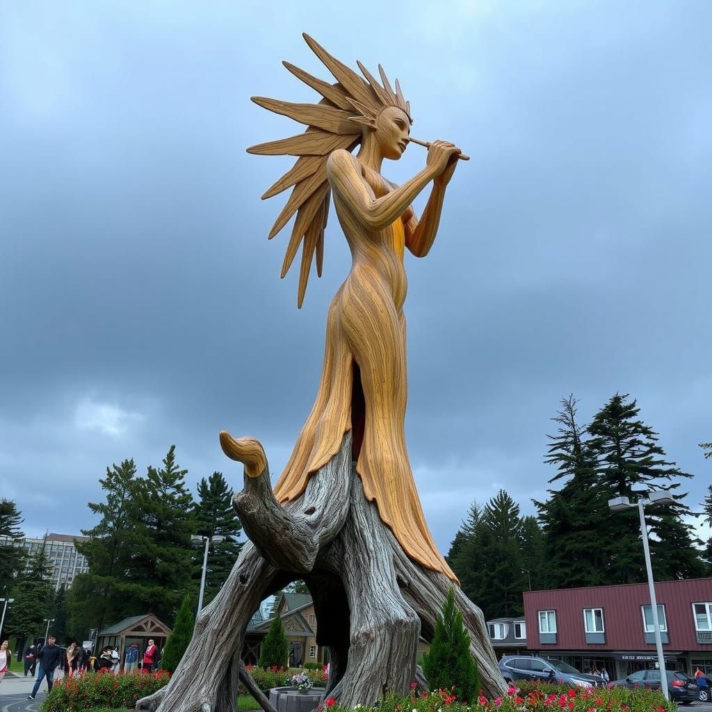 Intricate Wooden Sculpture Art