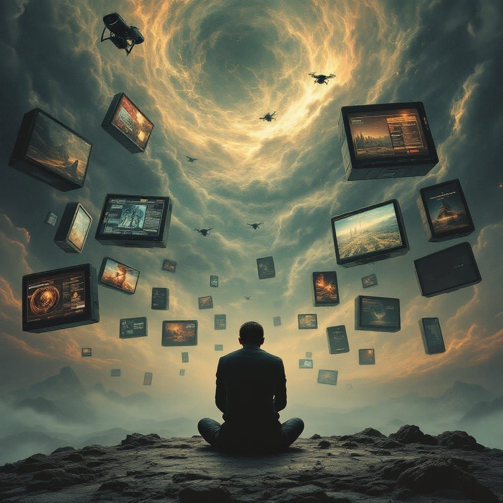Too many screens and still no Truth. Media flies  in the bra...