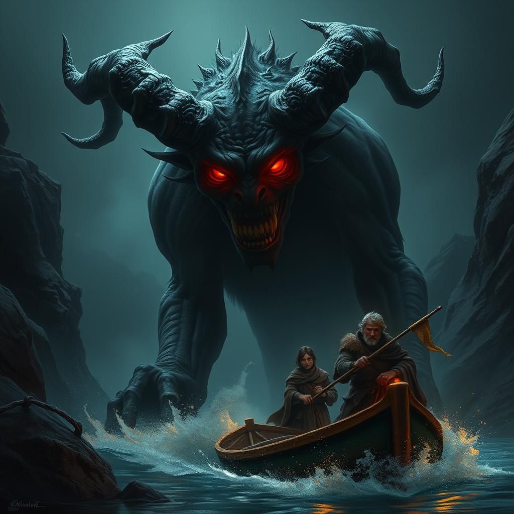 Charon the Demon Guides Dante and Virgil