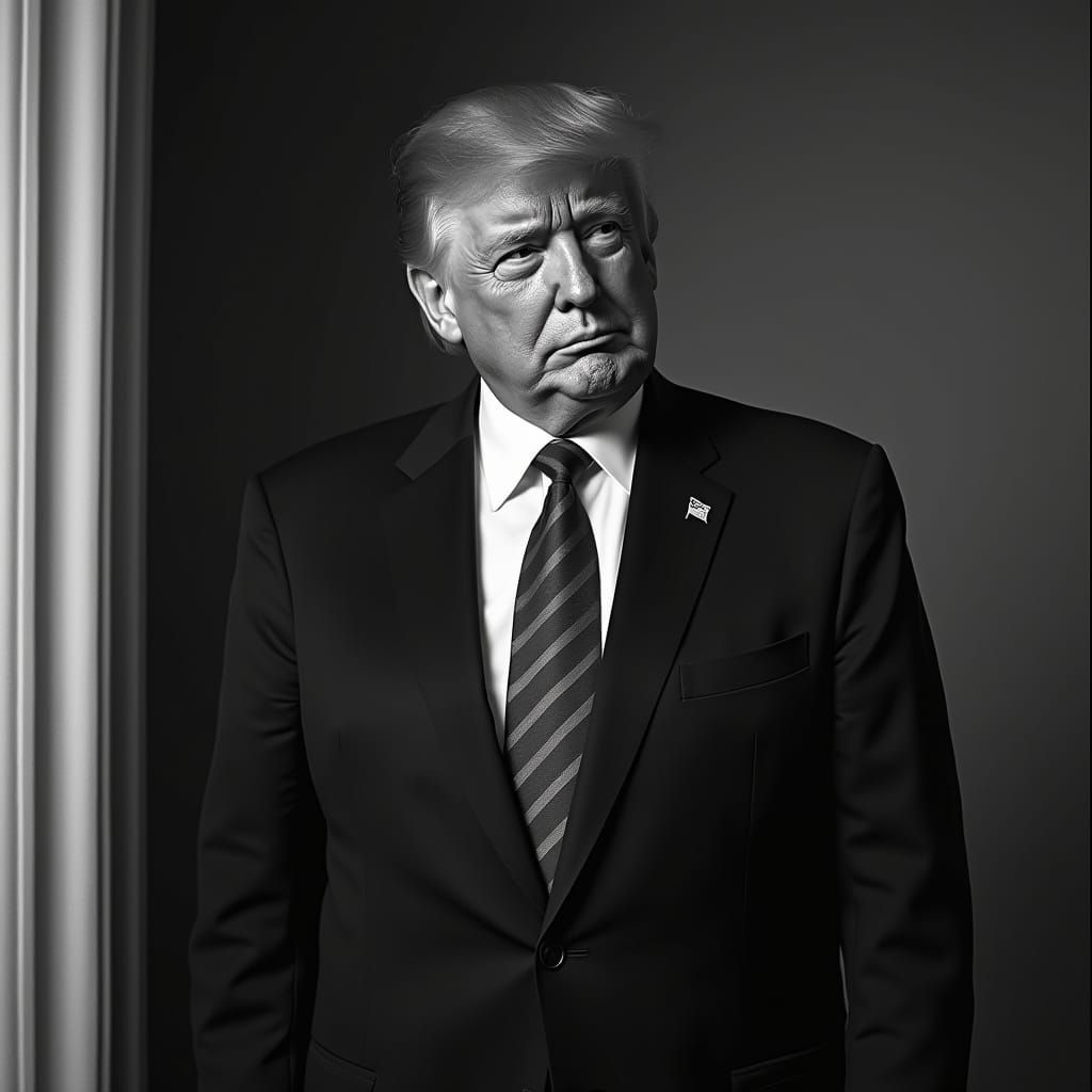 Realistic Portrait of Donald Trump in Formal Attire