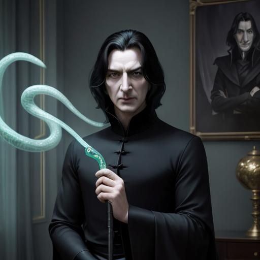 Severus Snape Casting a Spectral Spell