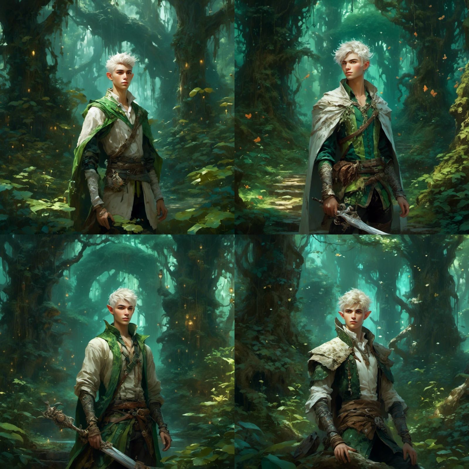 Male Elf Portrait in Enchanted Forest