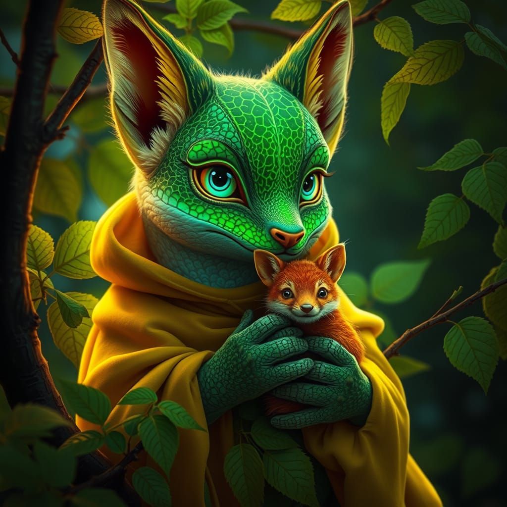 Une illustration numérique 3D représente une créature fantas...