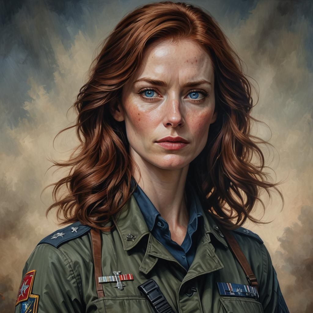 Hyperrealistic Portrait of an Army Medic in Matte Painting