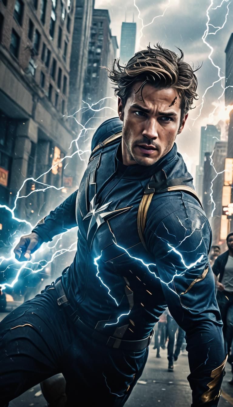 Superhero Vigilante Runs Through Chicago with Lightning