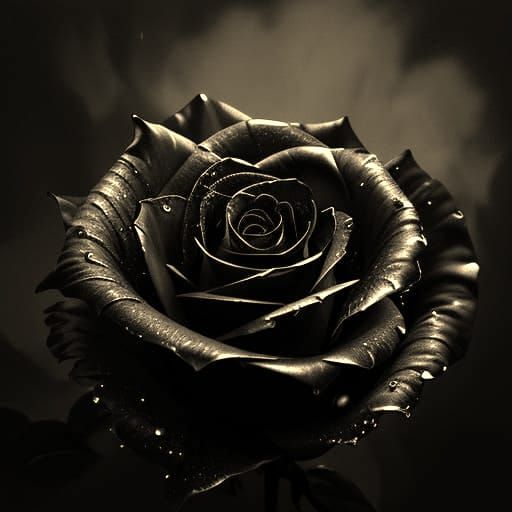 Vibrant Rose in Dark Void Splash Art