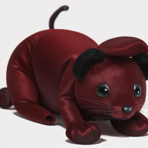 Realistic Red Velvet Stuffed Mole on White