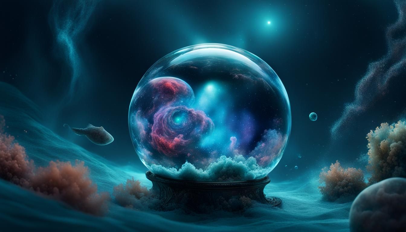 Underwater Galaxy Orb: A Cosmic Aquatic Dreamscape