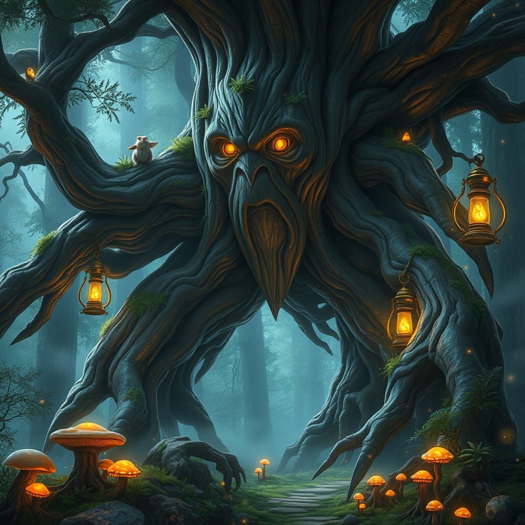 Enchanted Forest Sentinel: A Majestic Ancient Tree