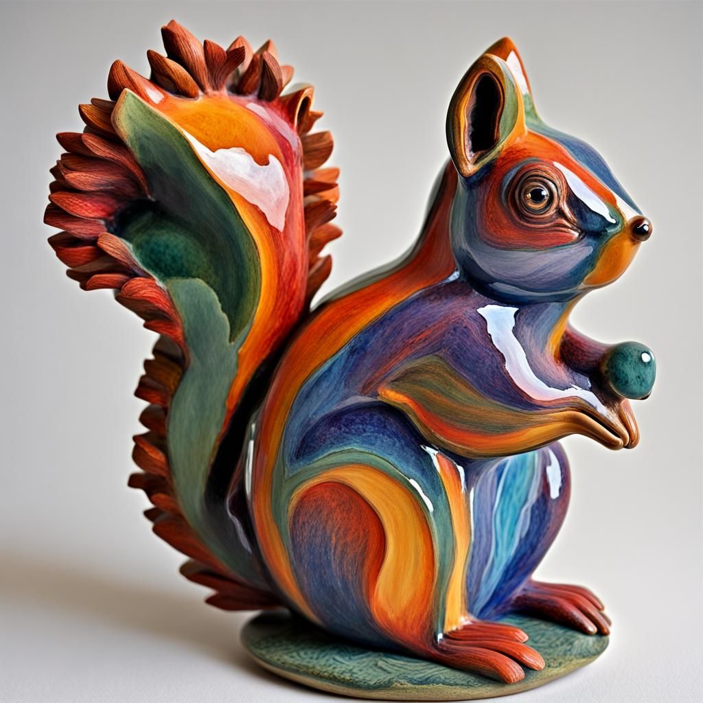 eccentric ceramic squirrel