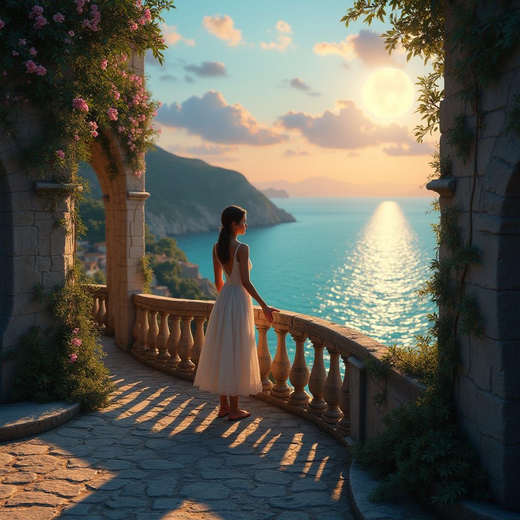 Ethereal Italian Coastline at Dusk