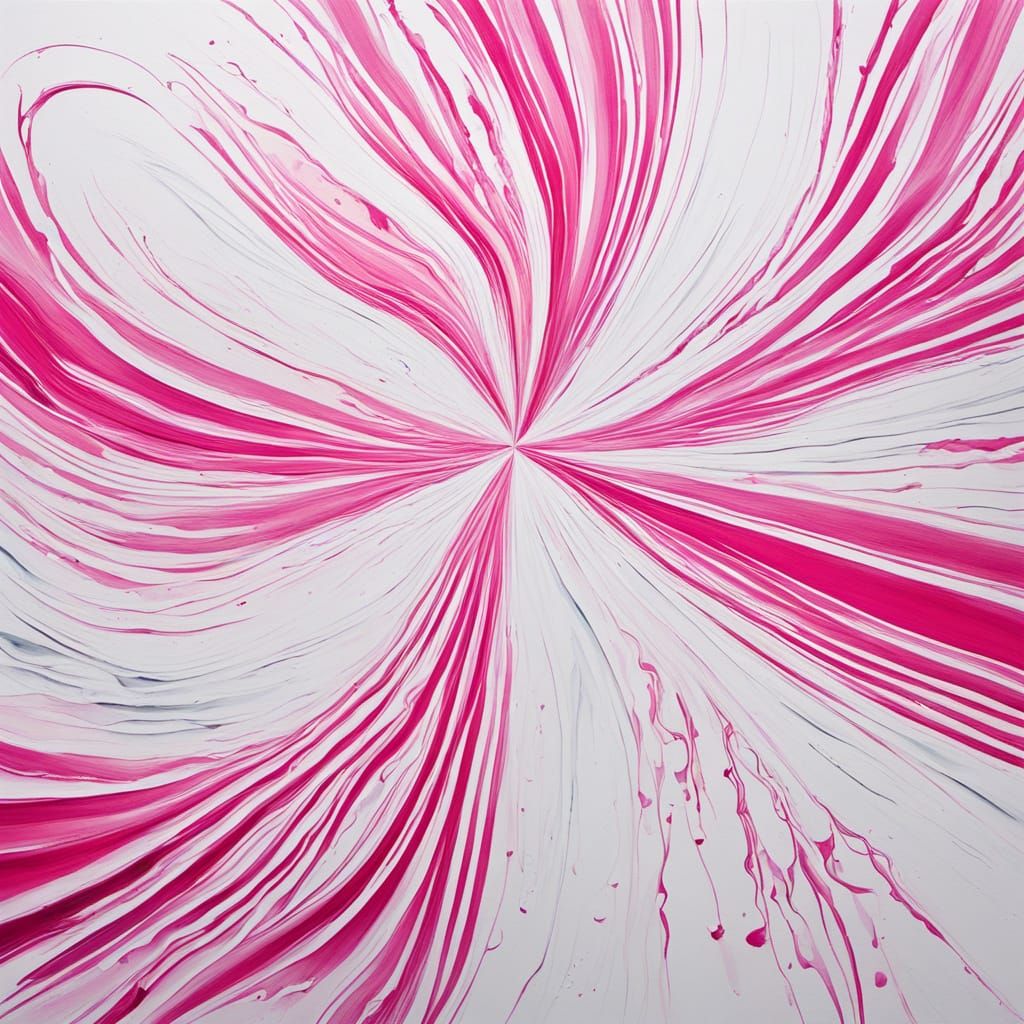 Abstract Ripples in Stark White and Sweet Pink