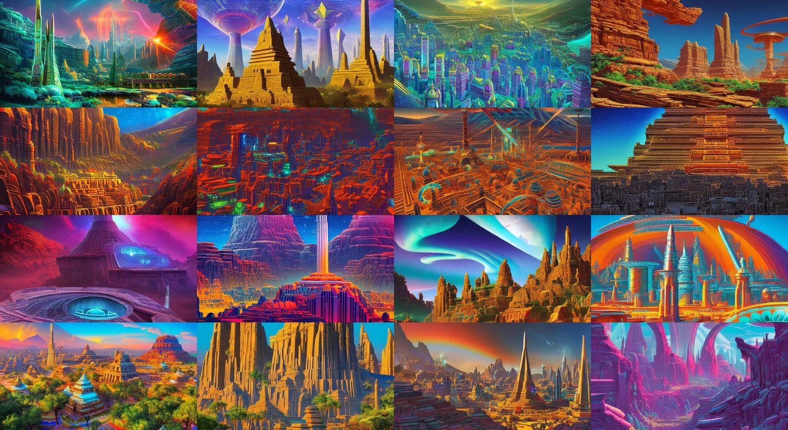 Ancient Alien City: Comic Book Art in Triadic Colors
