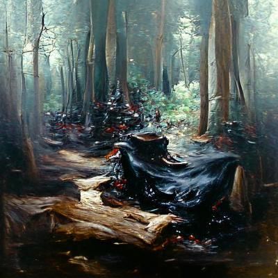 Dark Forest Oil Painting in Style of James Gurney