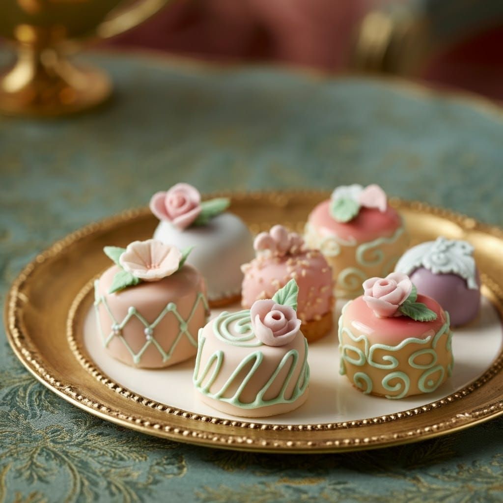 Elegant Rococo Desserts in Gilded Opulence