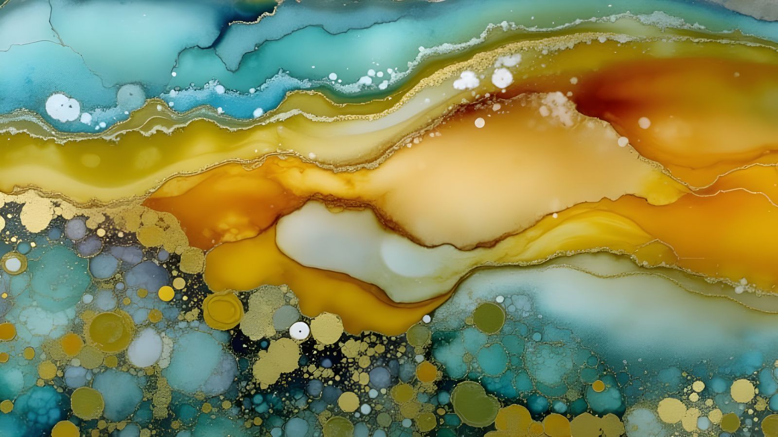 Vibrant Alcohol Ink Swirls in Encaustic Painting Style