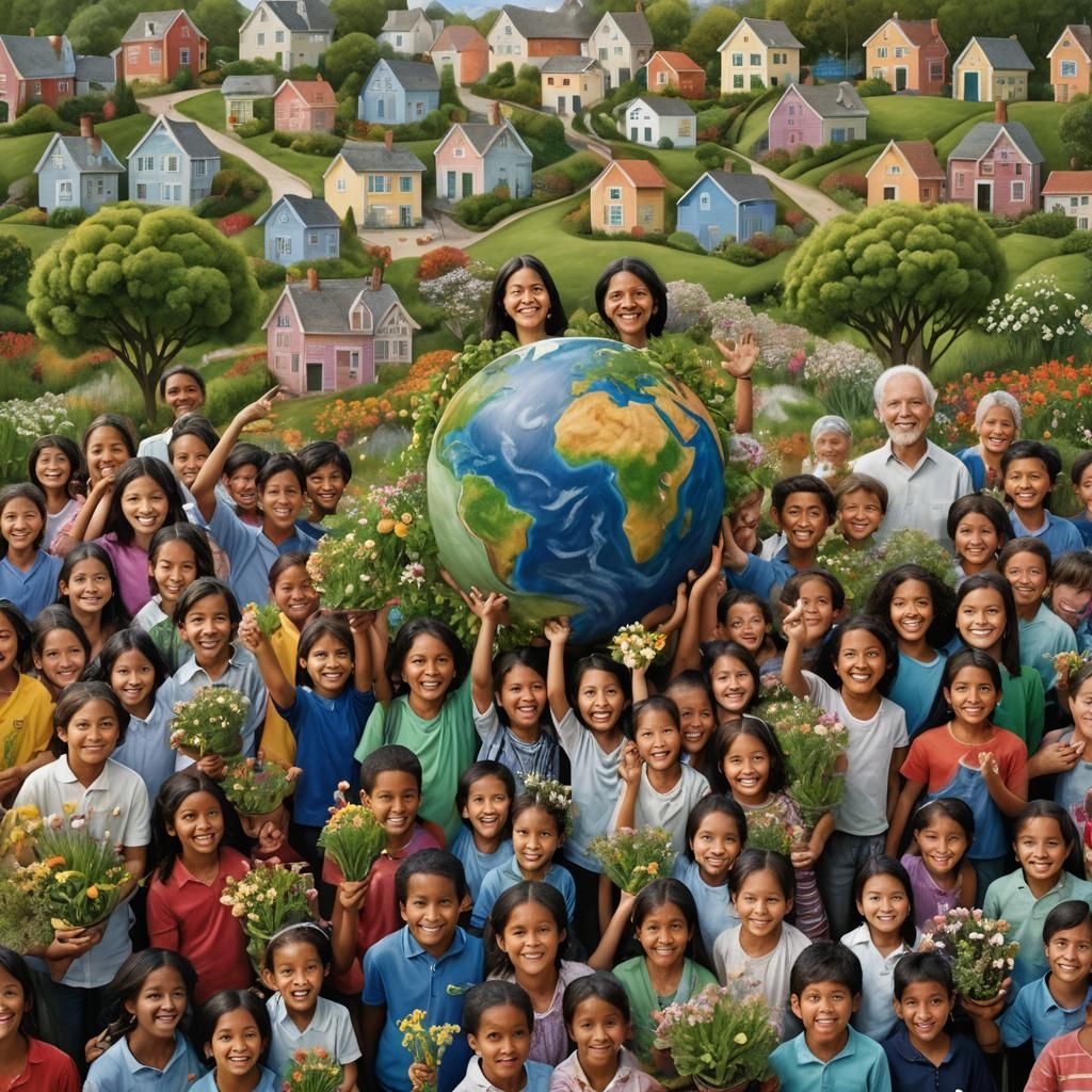 Families and Children Holding Plants in Portrait Photography...