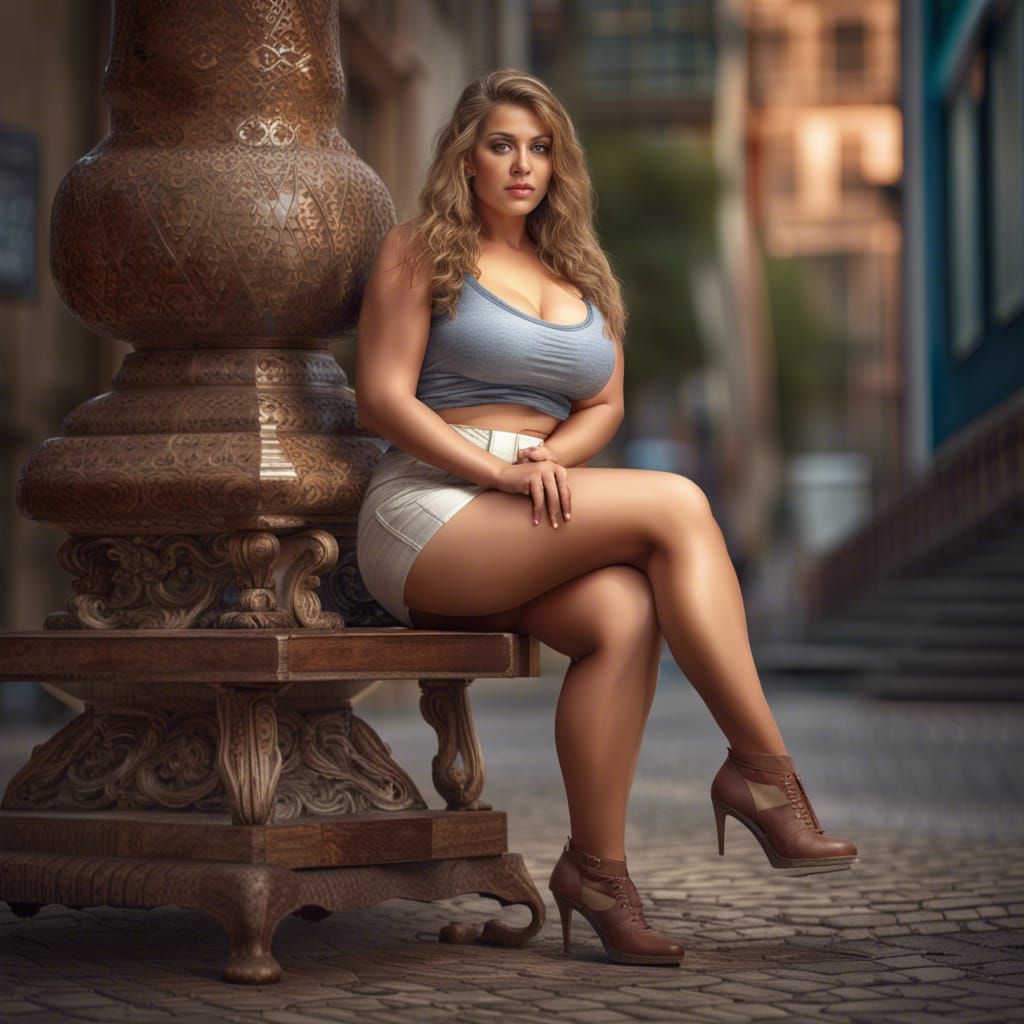 Detailed Photo of Curvy Woman in Short Skirt