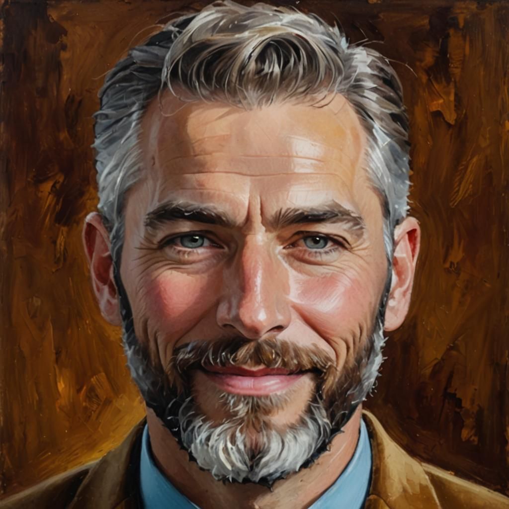 Elegant Man in Velvet Suit: Impressionist Portrait