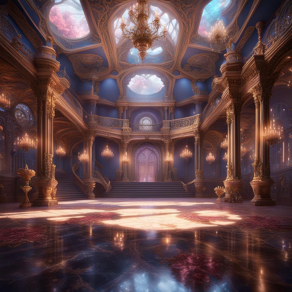 Fantastical Crystal Ballroom Concept Art