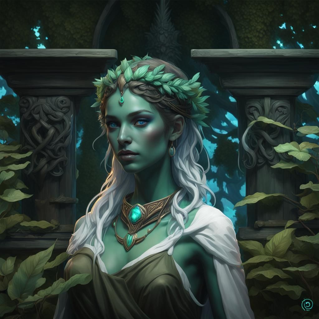 Druid with Glowing Eyes, Detailed Concept Art