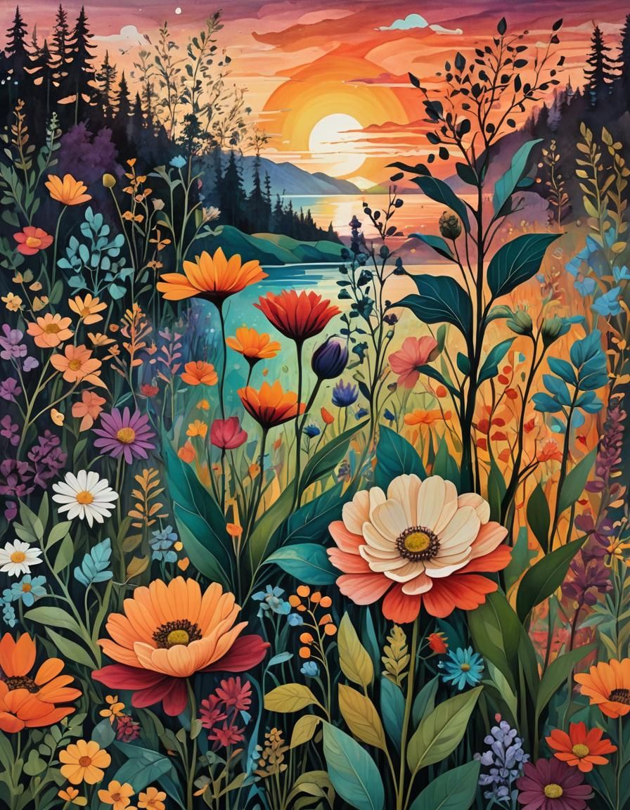 Floral Collage in 8K Resolution