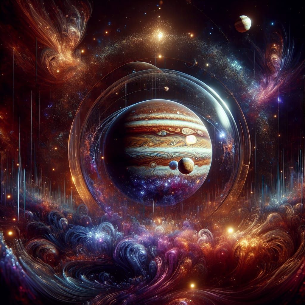 Galaxy Inside Glass Jupiter: Fantasy Concept Art