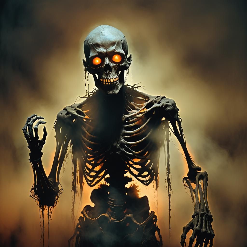 Macabre Figure Portrait in Gothic Horror Style