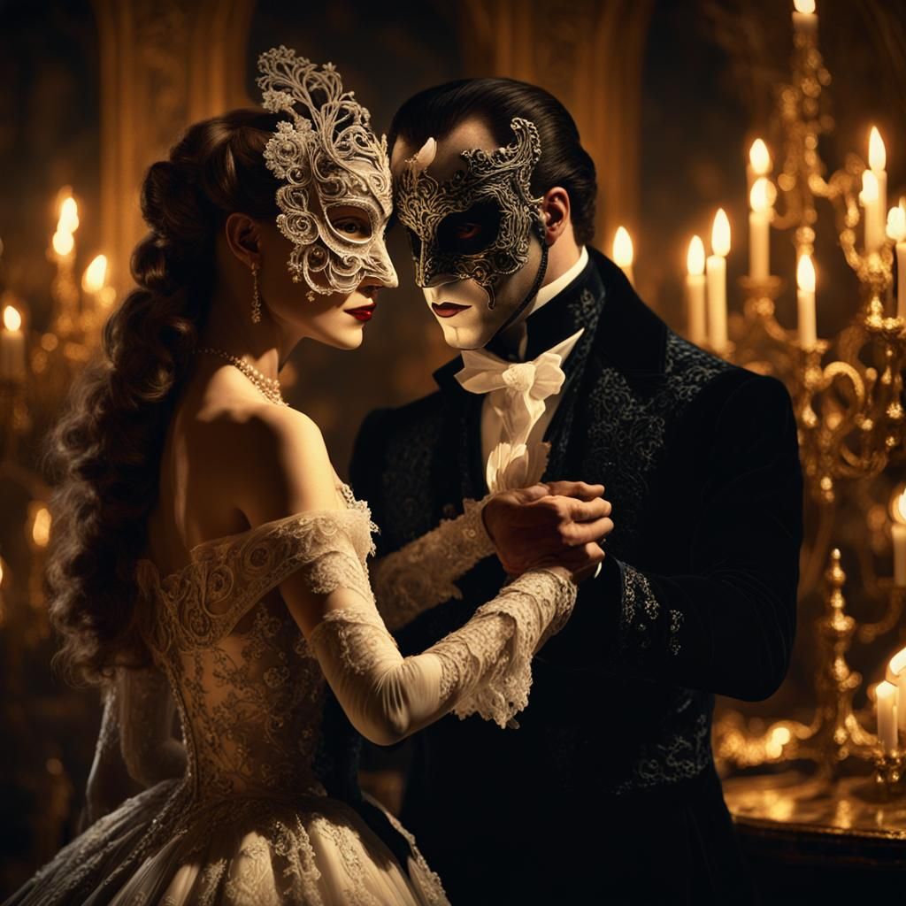 Phantom of the Opera Waltz: Gothic Oil Painting