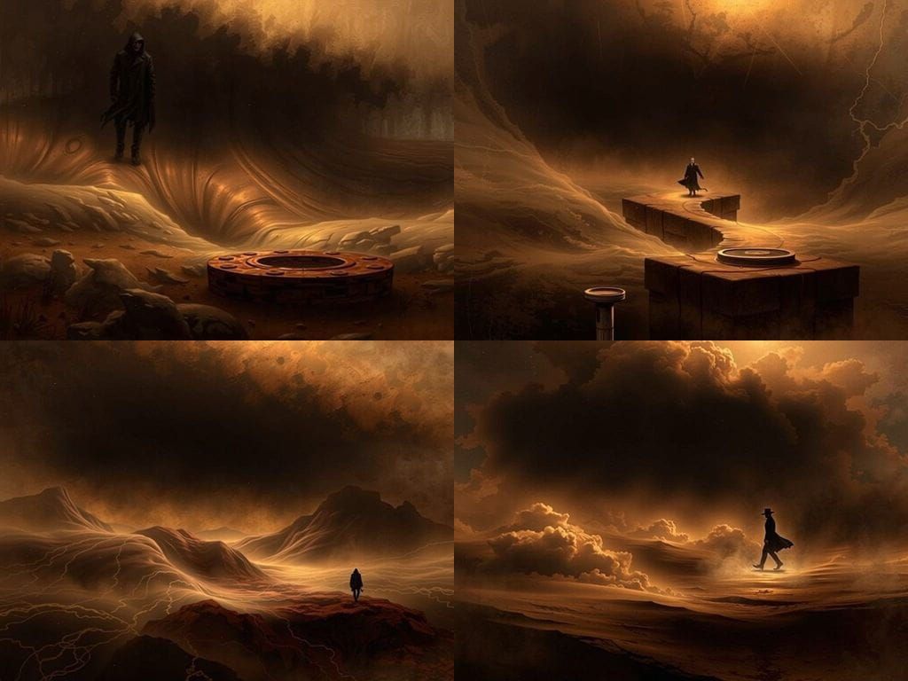 Ethereal Figure Dominates Endless Void in Dark Aura