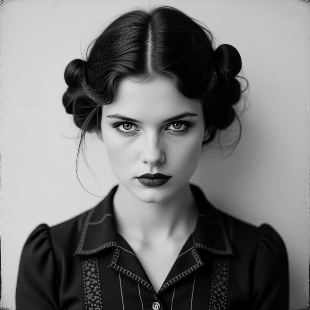 Emotional Female Portrait in Saudek Style