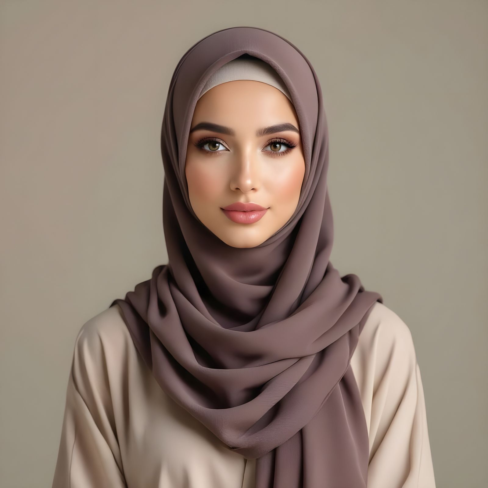 Elegant Hijabi Portrait in Flowing Gown