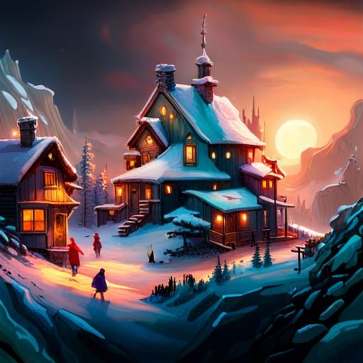 Miniature Winter Wonderland: Fantasycore Digital Art