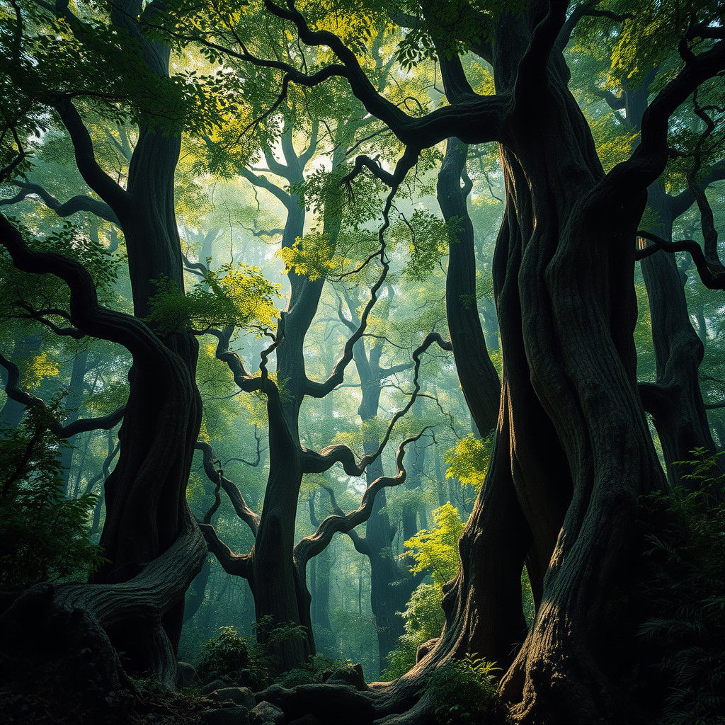 Mystical Dense Forest Inspired by Beksiลski