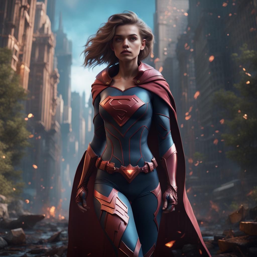 Detailed Superhero Girl Concept Art