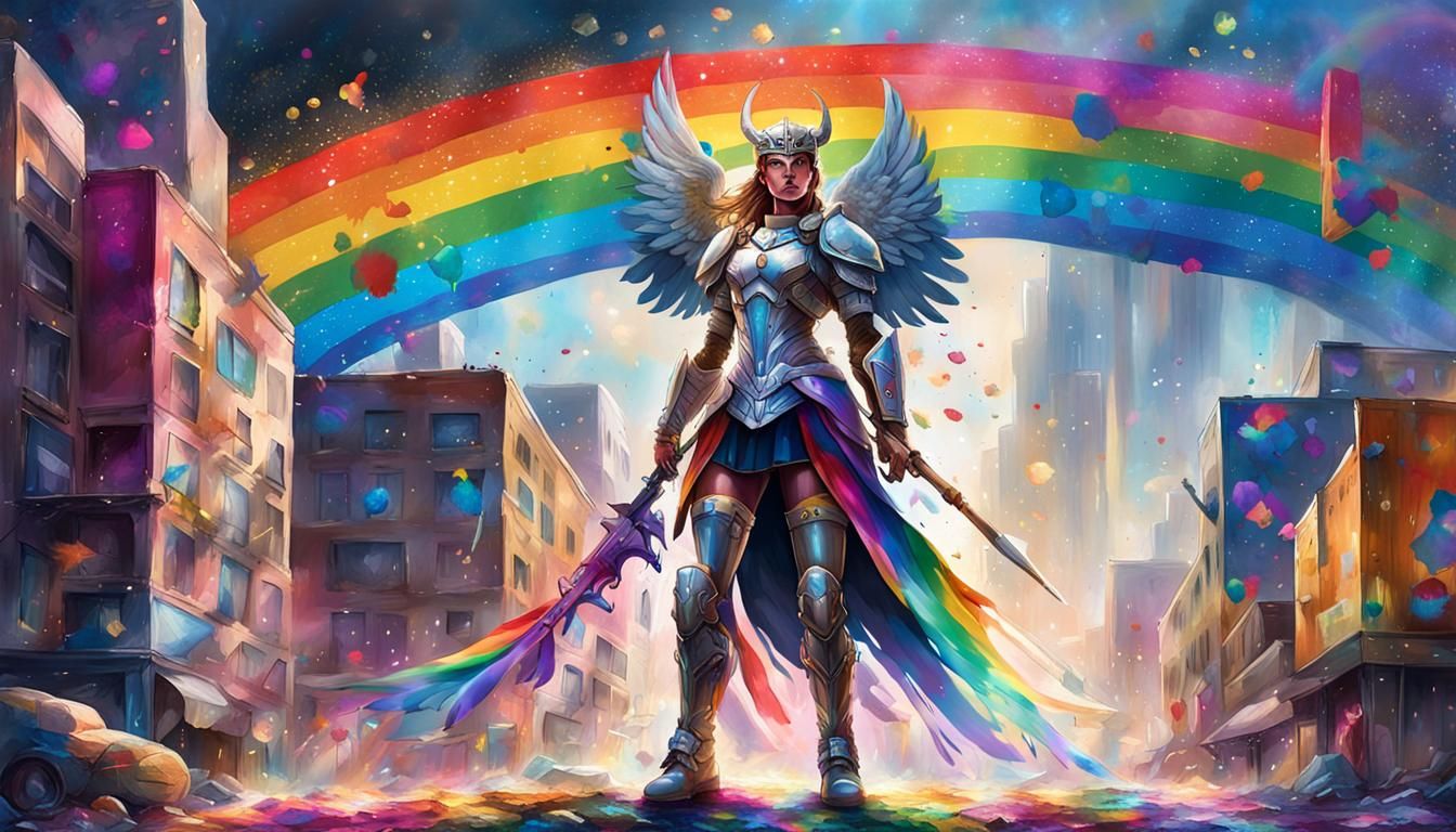 A heroic valkyrie standing proud in full armor