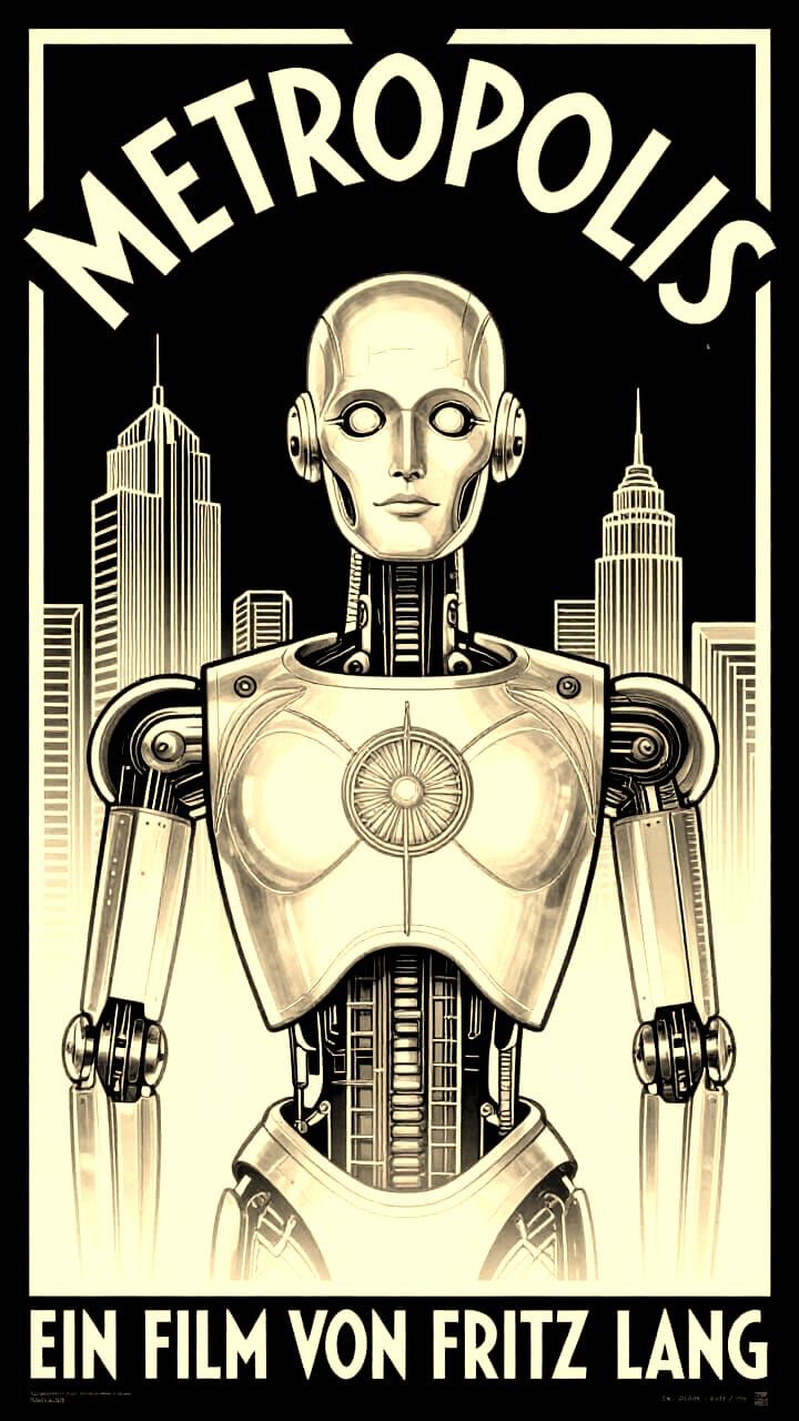 Art Deco Metropolis Robot Movie Poster