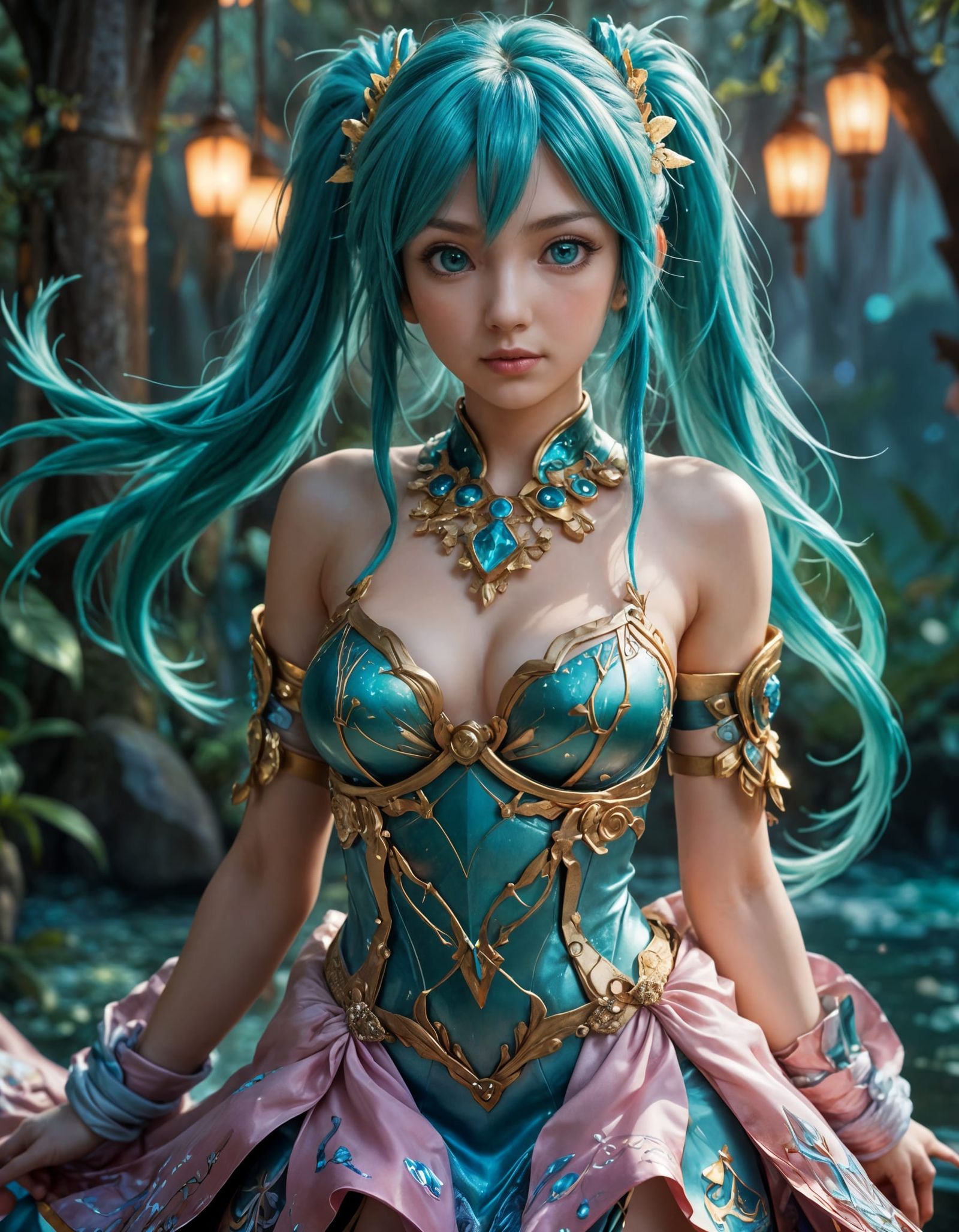 Princess Hatsune Miku in Fantastical Japanese Landscapes