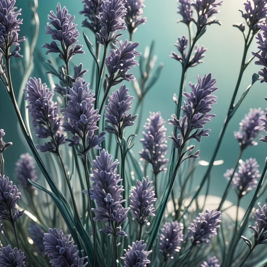 Glass Lavender Plant in Detailed Matte Painting Style