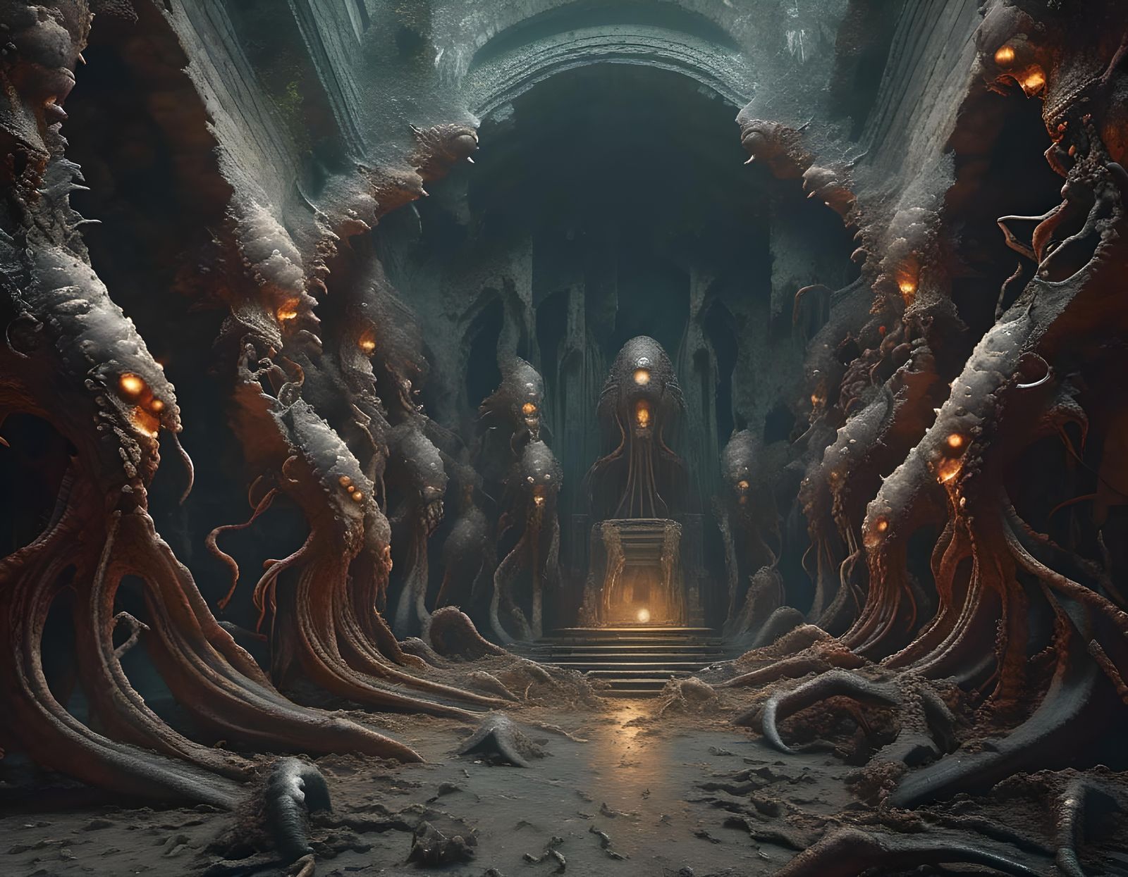 <lora:Mirage:1.0> A tribe of alien cephalopods with armored ...