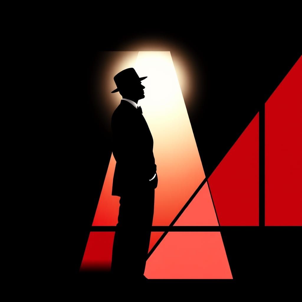 Frank Sinatra Silhouette in Neoplastic Style